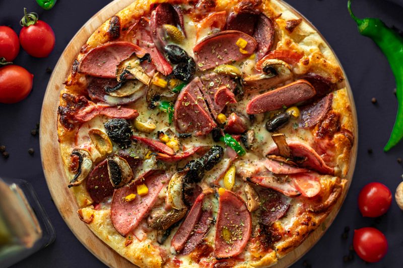 Fresh vegetables and ingredients used in via 313 pizza