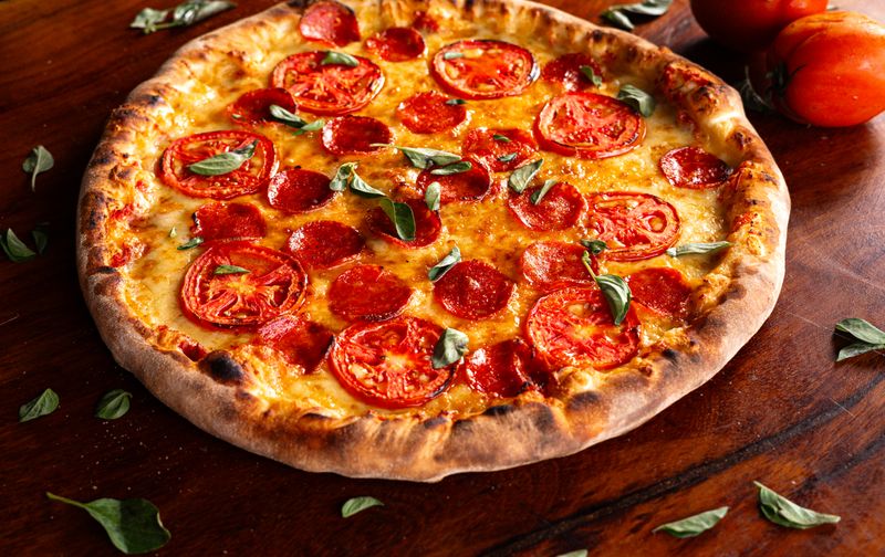 Pepperoni via313 pizza with cup-and-char pepperoni